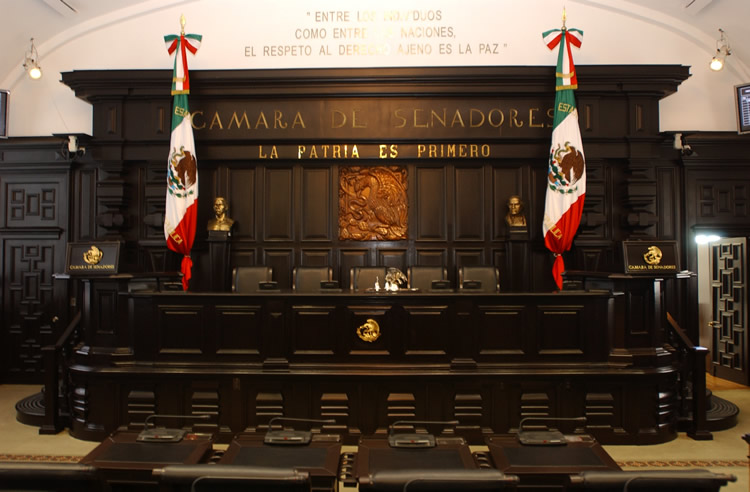 Front of the Mexican Senate chamber.