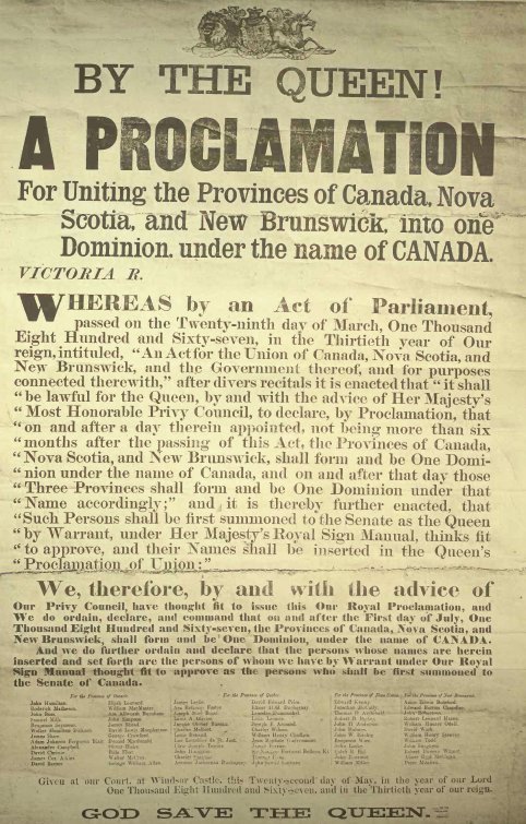 Proclamation of Confederation in 1867