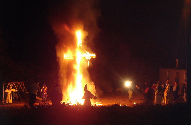 A cross
                  burning.