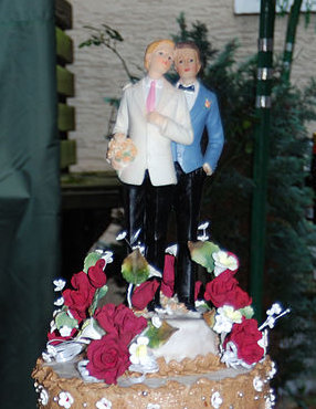 Same-sex wedding cake.