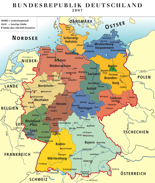 Map of Germany today