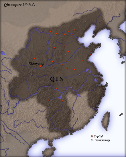 Map of the Qin empire.
