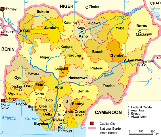 Current states of Nigeria.