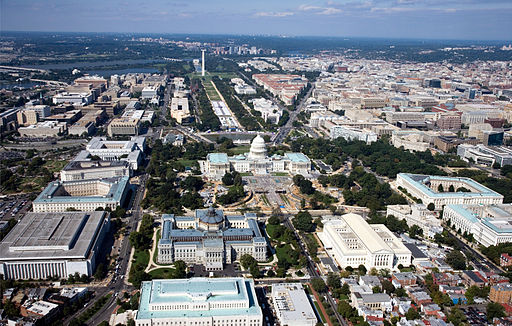 Aerial view of Washington,
  D.C. in 2007.