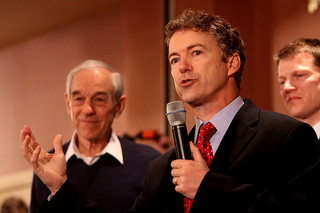 Rand Paul with his father, Ron Paul. Photo by Gage Skidmore.